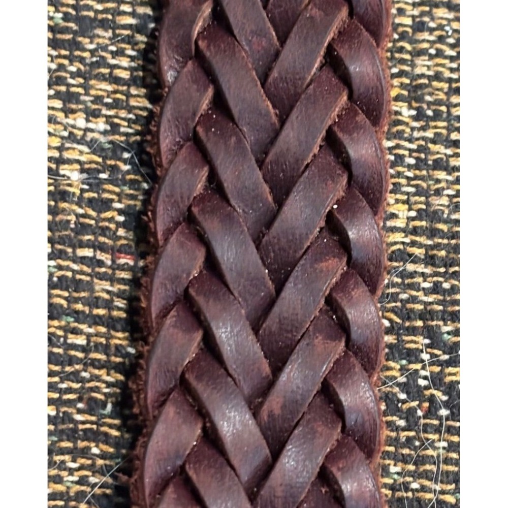 Argentina Dark Brown Braided Leather Belt Woven Waist Strap 40-100 B365143